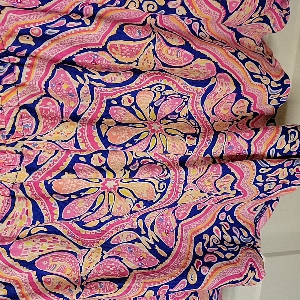 Lilly Pulitzer Lana Romper Can't Resist Pattern Small Shorts Pink Blue Yellow - Picture 5 of 7